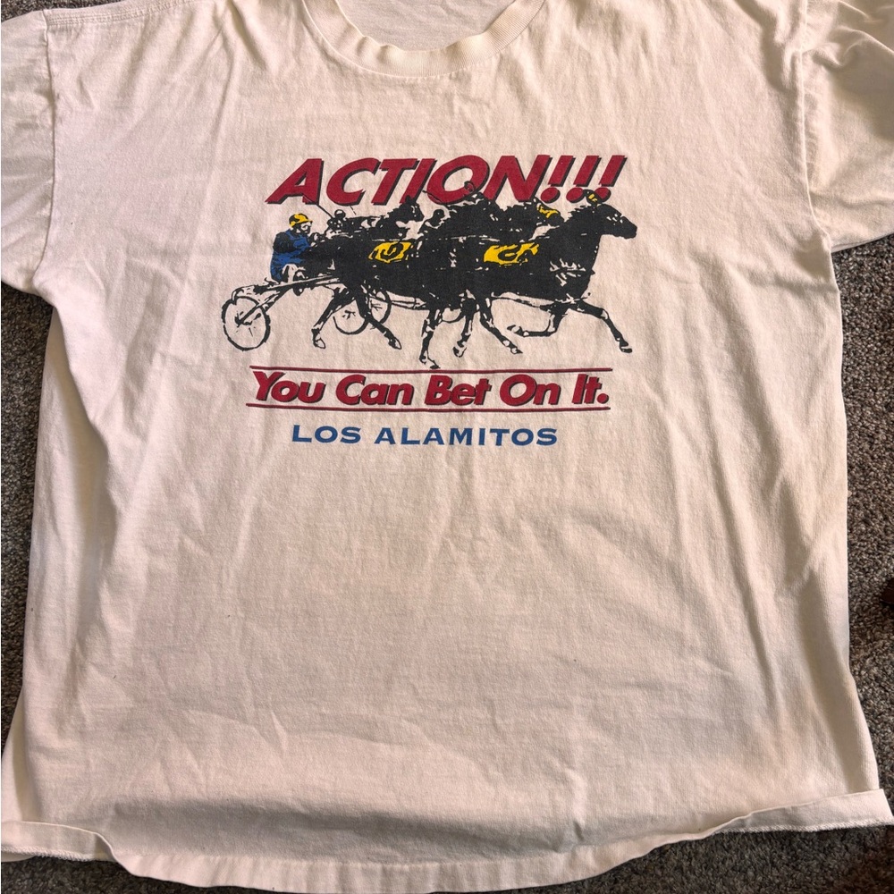 Action!!! Vintage 90’s Los Alamitos Horse Racing Graphic Tee